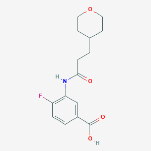 4-Fluoro-3-[3-(oxan-4-yl)propanoylamino]benzoic acid