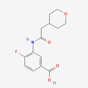 4-Fluoro-3-[[2-(oxan-4-yl)acetyl]amino]benzoic acid