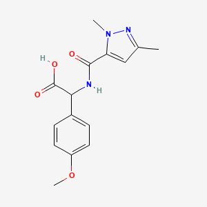 2-[(2,5-Dimethylpyrazole-3-carbonyl)amino]-2-(4-methoxyphenyl)acetic acid