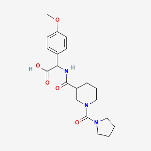 2-(4-Methoxyphenyl)-2-[[1-(pyrrolidine-1-carbonyl)piperidine-3-carbonyl]amino]acetic acid