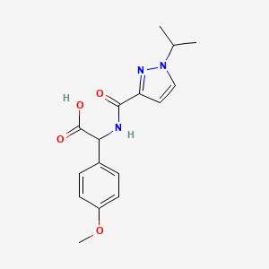 2-(4-Methoxyphenyl)-2-[(1-propan-2-ylpyrazole-3-carbonyl)amino]acetic acid