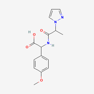 2-(4-Methoxyphenyl)-2-(2-pyrazol-1-ylpropanoylamino)acetic acid