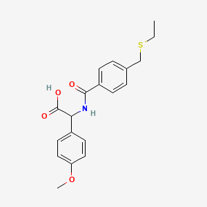 2-[[4-(Ethylsulfanylmethyl)benzoyl]amino]-2-(4-methoxyphenyl)acetic acid