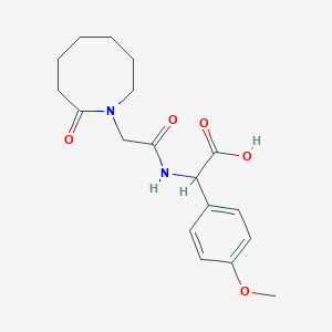 2-(4-Methoxyphenyl)-2-[[2-(2-oxoazocan-1-yl)acetyl]amino]acetic acid