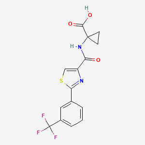 1-[[2-[3-(Trifluoromethyl)phenyl]-1,3-thiazole-4-carbonyl]amino]cyclopropane-1-carboxylic acid