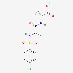 1-[2-[(4-Chlorophenyl)sulfonylamino]propanoylamino]cyclopropane-1-carboxylic acid