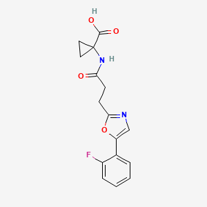 1-[3-[5-(2-Fluorophenyl)-1,3-oxazol-2-yl]propanoylamino]cyclopropane-1-carboxylic acid