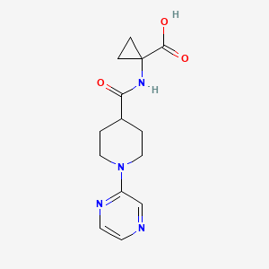 1-[(1-Pyrazin-2-ylpiperidine-4-carbonyl)amino]cyclopropane-1-carboxylic acid