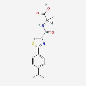 1-[[2-(4-Propan-2-ylphenyl)-1,3-thiazole-4-carbonyl]amino]cyclopropane-1-carboxylic acid