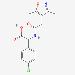 2-(4-Chlorophenyl)-2-[[2-(3,5-dimethyl-1,2-oxazol-4-yl)acetyl]amino]acetic acid