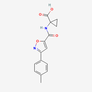 1-[[3-(4-Methylphenyl)-1,2-oxazole-5-carbonyl]amino]cyclopropane-1-carboxylic acid