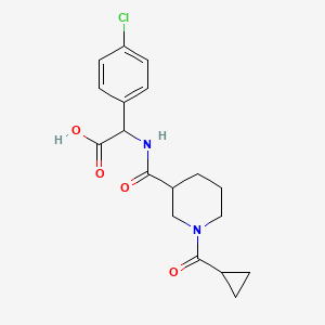 2-(4-Chlorophenyl)-2-[[1-(cyclopropanecarbonyl)piperidine-3-carbonyl]amino]acetic acid