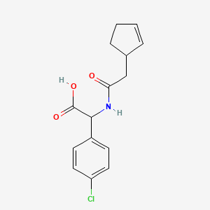 2-(4-Chlorophenyl)-2-[(2-cyclopent-2-en-1-ylacetyl)amino]acetic acid