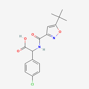 2-[(5-Tert-butyl-1,2-oxazole-3-carbonyl)amino]-2-(4-chlorophenyl)acetic acid