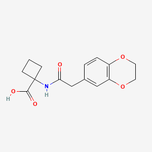 1-[[2-(2,3-Dihydro-1,4-benzodioxin-6-yl)acetyl]amino]cyclobutane-1-carboxylic acid