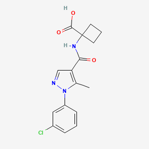 1-[[1-(3-Chlorophenyl)-5-methylpyrazole-4-carbonyl]amino]cyclobutane-1-carboxylic acid