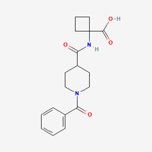 1-[(1-Benzoylpiperidine-4-carbonyl)amino]cyclobutane-1-carboxylic acid