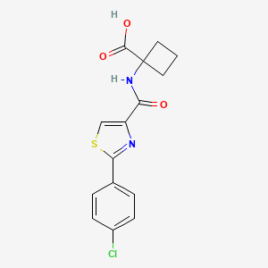 1-[[2-(4-Chlorophenyl)-1,3-thiazole-4-carbonyl]amino]cyclobutane-1-carboxylic acid