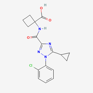 1-[[1-(2-Chlorophenyl)-5-cyclopropyl-1,2,4-triazole-3-carbonyl]amino]cyclobutane-1-carboxylic acid