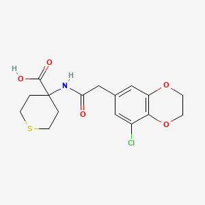 4-[[2-(5-Chloro-2,3-dihydro-1,4-benzodioxin-7-yl)acetyl]amino]thiane-4-carboxylic acid