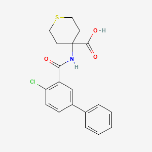 4-[(2-Chloro-5-phenylbenzoyl)amino]thiane-4-carboxylic acid