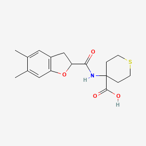 4-[(5,6-Dimethyl-2,3-dihydro-1-benzofuran-2-carbonyl)amino]thiane-4-carboxylic acid