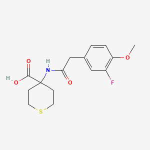 4-[[2-(3-Fluoro-4-methoxyphenyl)acetyl]amino]thiane-4-carboxylic acid