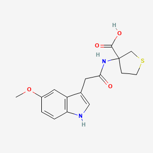 3-[[2-(5-methoxy-1H-indol-3-yl)acetyl]amino]thiolane-3-carboxylic acid