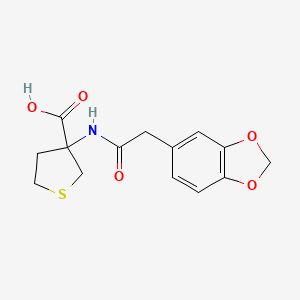 3-[[2-(1,3-Benzodioxol-5-yl)acetyl]amino]thiolane-3-carboxylic acid