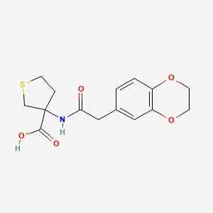 3-[[2-(2,3-Dihydro-1,4-benzodioxin-6-yl)acetyl]amino]thiolane-3-carboxylic acid