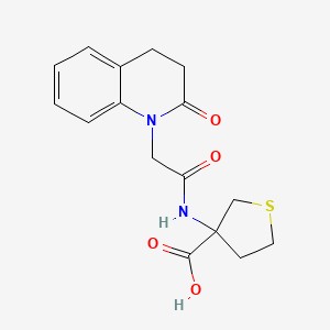 3-[[2-(2-Oxo-3,4-dihydroquinolin-1-yl)acetyl]amino]thiolane-3-carboxylic acid