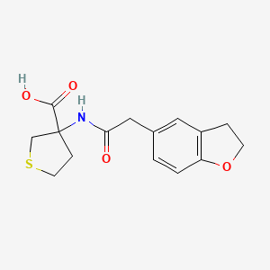 3-[[2-(2,3-Dihydro-1-benzofuran-5-yl)acetyl]amino]thiolane-3-carboxylic acid