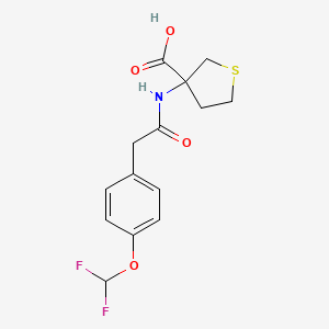 3-[[2-[4-(Difluoromethoxy)phenyl]acetyl]amino]thiolane-3-carboxylic acid