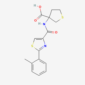 3-[[2-(2-Methylphenyl)-1,3-thiazole-4-carbonyl]amino]thiolane-3-carboxylic acid