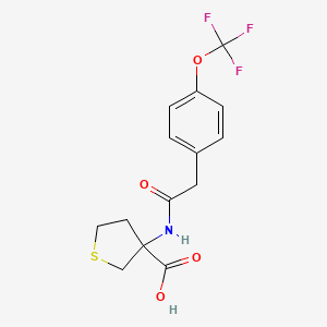 3-[[2-[4-(Trifluoromethoxy)phenyl]acetyl]amino]thiolane-3-carboxylic acid