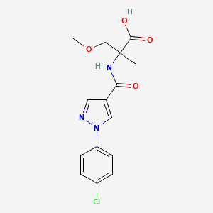 2-[[1-(4-Chlorophenyl)pyrazole-4-carbonyl]amino]-3-methoxy-2-methylpropanoic acid