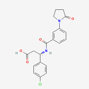 (3S)-3-(4-chlorophenyl)-3-[[3-(2-oxopyrrolidin-1-yl)benzoyl]amino]propanoic acid