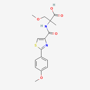 3-Methoxy-2-[[2-(4-methoxyphenyl)-1,3-thiazole-4-carbonyl]amino]-2-methylpropanoic acid