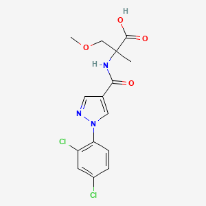 2-[[1-(2,4-Dichlorophenyl)pyrazole-4-carbonyl]amino]-3-methoxy-2-methylpropanoic acid