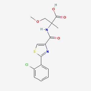 2-[[2-(2-Chlorophenyl)-1,3-thiazole-4-carbonyl]amino]-3-methoxy-2-methylpropanoic acid