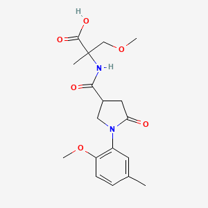 3-Methoxy-2-[[1-(2-methoxy-5-methylphenyl)-5-oxopyrrolidine-3-carbonyl]amino]-2-methylpropanoic acid