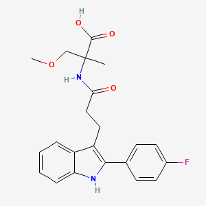 2-[3-[2-(4-fluorophenyl)-1H-indol-3-yl]propanoylamino]-3-methoxy-2-methylpropanoic acid