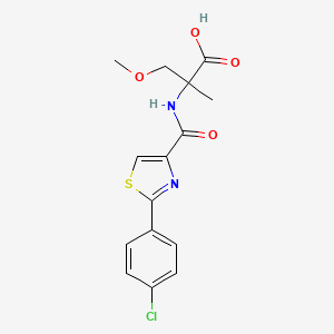 2-[[2-(4-Chlorophenyl)-1,3-thiazole-4-carbonyl]amino]-3-methoxy-2-methylpropanoic acid