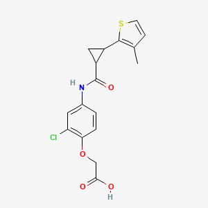 2-[2-Chloro-4-[[2-(3-methylthiophen-2-yl)cyclopropanecarbonyl]amino]phenoxy]acetic acid