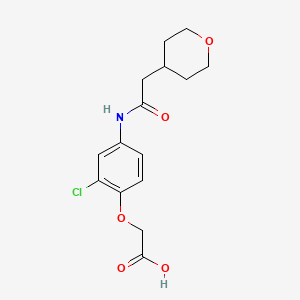 2-[2-Chloro-4-[[2-(oxan-4-yl)acetyl]amino]phenoxy]acetic acid