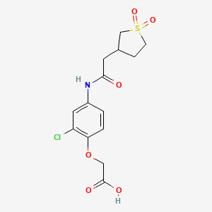 2-[2-Chloro-4-[[2-(1,1-dioxothiolan-3-yl)acetyl]amino]phenoxy]acetic acid