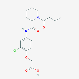 2-[4-[(1-Butanoylpiperidine-2-carbonyl)amino]-2-chlorophenoxy]acetic acid