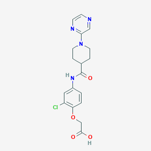 2-[2-Chloro-4-[(1-pyrazin-2-ylpiperidine-4-carbonyl)amino]phenoxy]acetic acid