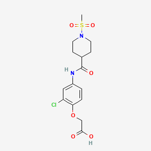 2-[2-Chloro-4-[(1-methylsulfonylpiperidine-4-carbonyl)amino]phenoxy]acetic acid