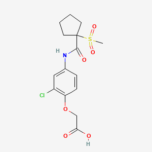 2-[2-Chloro-4-[(1-methylsulfonylcyclopentanecarbonyl)amino]phenoxy]acetic acid